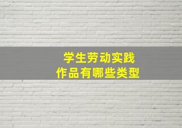 学生劳动实践作品有哪些类型