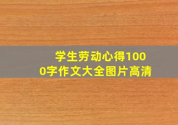 学生劳动心得1000字作文大全图片高清