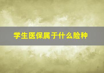 学生医保属于什么险种