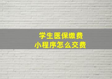 学生医保缴费小程序怎么交费