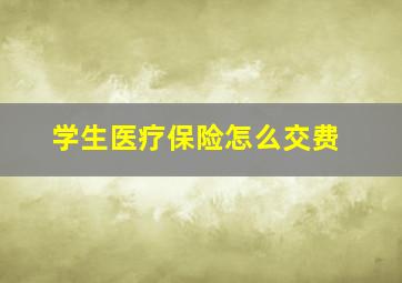 学生医疗保险怎么交费