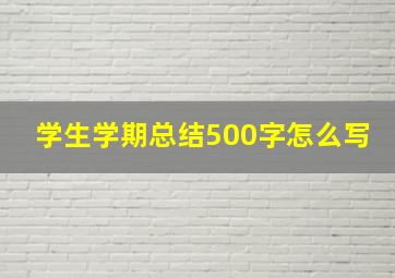 学生学期总结500字怎么写