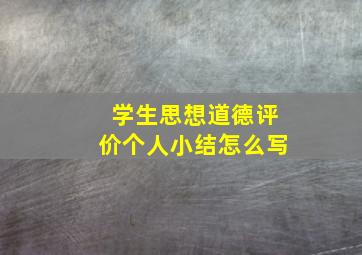 学生思想道德评价个人小结怎么写