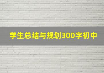 学生总结与规划300字初中