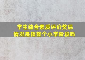 学生综合素质评价奖惩情况是指整个小学阶段吗