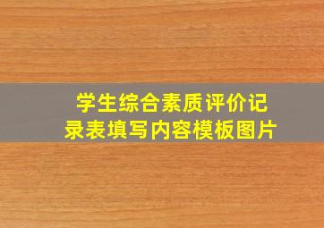 学生综合素质评价记录表填写内容模板图片