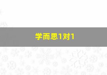 学而思1对1