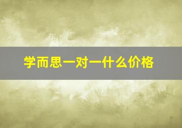 学而思一对一什么价格