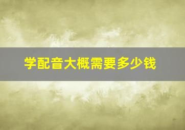 学配音大概需要多少钱