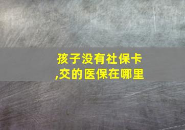 孩子没有社保卡,交的医保在哪里