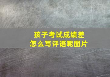 孩子考试成绩差怎么写评语呢图片