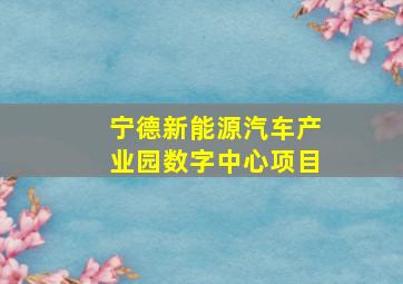 宁德新能源汽车产业园数字中心项目