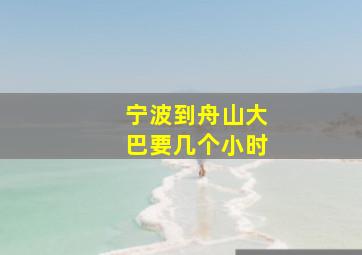 宁波到舟山大巴要几个小时