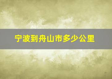 宁波到舟山市多少公里