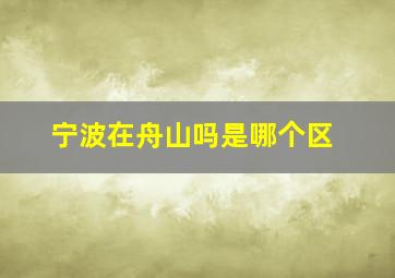 宁波在舟山吗是哪个区