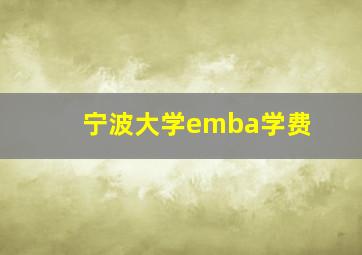 宁波大学emba学费