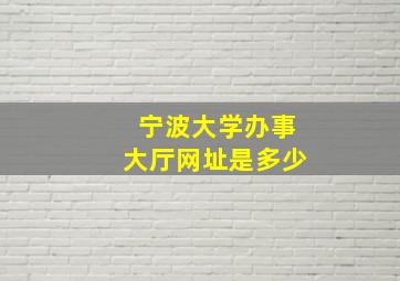 宁波大学办事大厅网址是多少