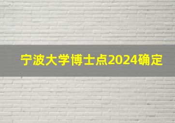 宁波大学博士点2024确定