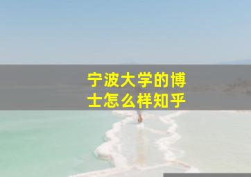 宁波大学的博士怎么样知乎