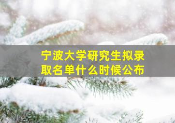 宁波大学研究生拟录取名单什么时候公布