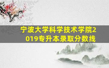 宁波大学科学技术学院2019专升本录取分数线