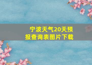 宁波天气20天预报查询表图片下载