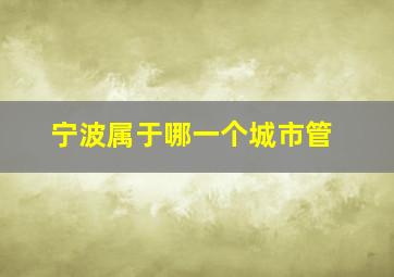 宁波属于哪一个城市管