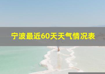 宁波最近60天天气情况表