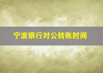 宁波银行对公转账时间