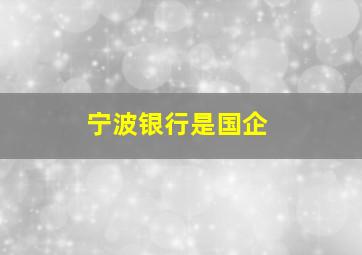 宁波银行是国企