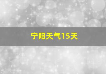 宁阳天气15天