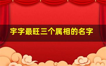 宇字最旺三个属相的名字