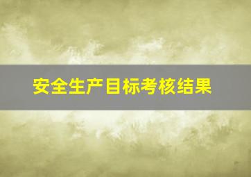 安全生产目标考核结果