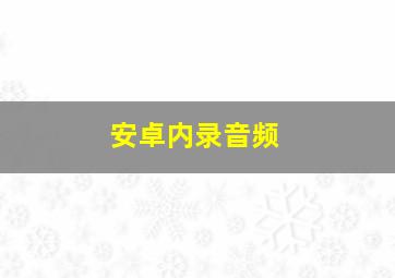 安卓内录音频