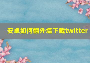 安卓如何翻外墙下载twitter