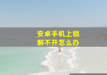 安卓手机上锁解不开怎么办