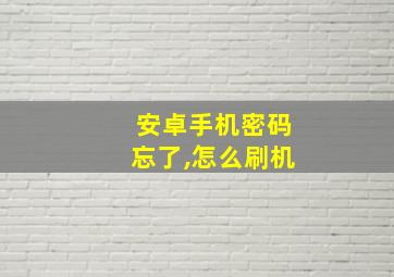 安卓手机密码忘了,怎么刷机