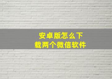 安卓版怎么下载两个微信软件