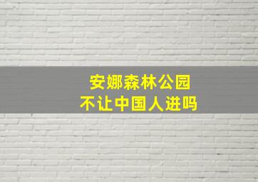 安娜森林公园不让中国人进吗