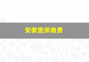 安徽医保缴费