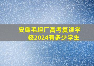 安徽毛坦厂高考复读学校2024有多少学生