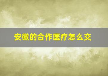 安徽的合作医疗怎么交