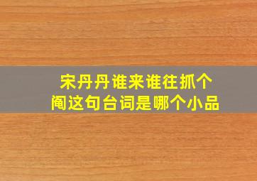 宋丹丹谁来谁往抓个阄这句台词是哪个小品