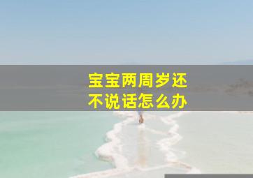 宝宝两周岁还不说话怎么办