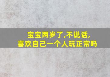 宝宝两岁了,不说话,喜欢自己一个人玩正常吗