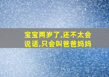 宝宝两岁了,还不太会说话,只会叫爸爸妈妈