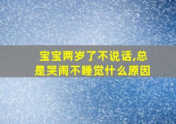 宝宝两岁了不说话,总是哭闹不睡觉什么原因