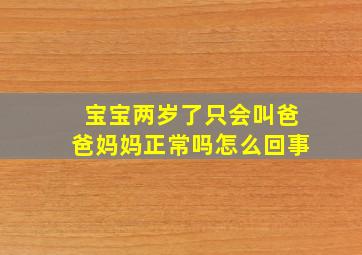 宝宝两岁了只会叫爸爸妈妈正常吗怎么回事