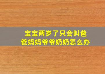 宝宝两岁了只会叫爸爸妈妈爷爷奶奶怎么办