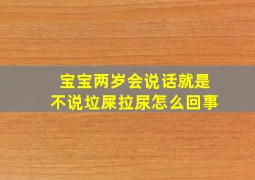 宝宝两岁会说话就是不说垃屎拉尿怎么回事